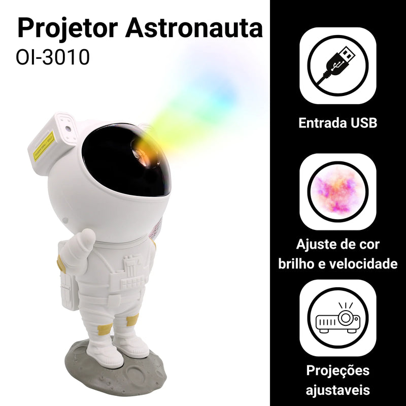 Galaxy Star Astronaut Oi-3010 – Projetor de Luz Noturna com Nebulosa e Estrelas