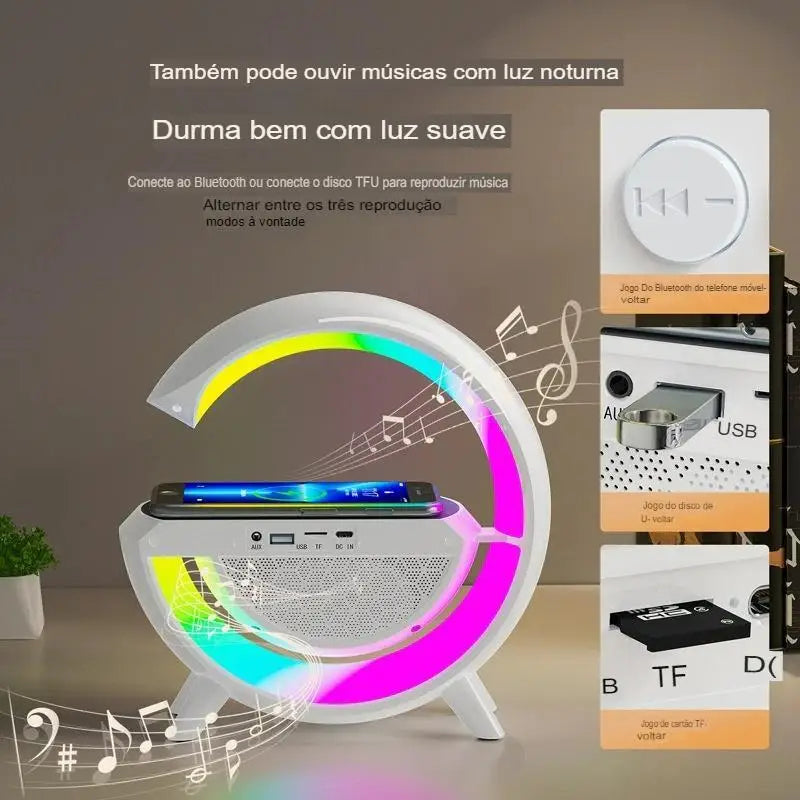 G-Speaker – Caixa de Som, Carregador Sem Fio e Luminária RGB em Um Único Dispositivo