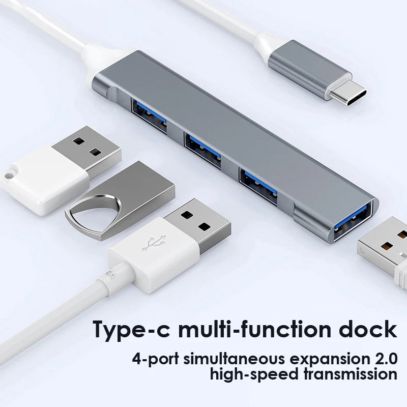 Aubess – Hub USB 3.0 de 4 Portas com Divisor Type-C para PC e Acessórios de Computador - HP OnlineShop