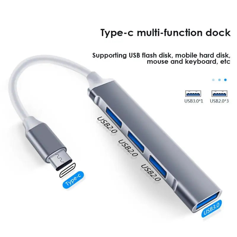 Aubess – Hub USB 3.0 de 4 Portas com Divisor Type-C para PC e Acessórios de Computador - HP OnlineShop