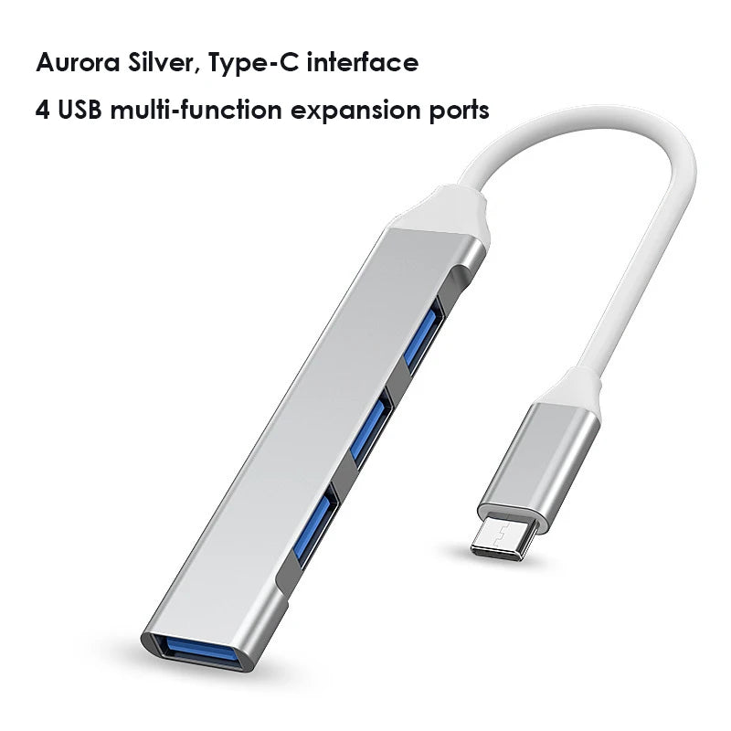 Aubess – Hub USB 3.0 de 4 Portas com Divisor Type-C para PC e Acessórios de Computador - HP OnlineShop