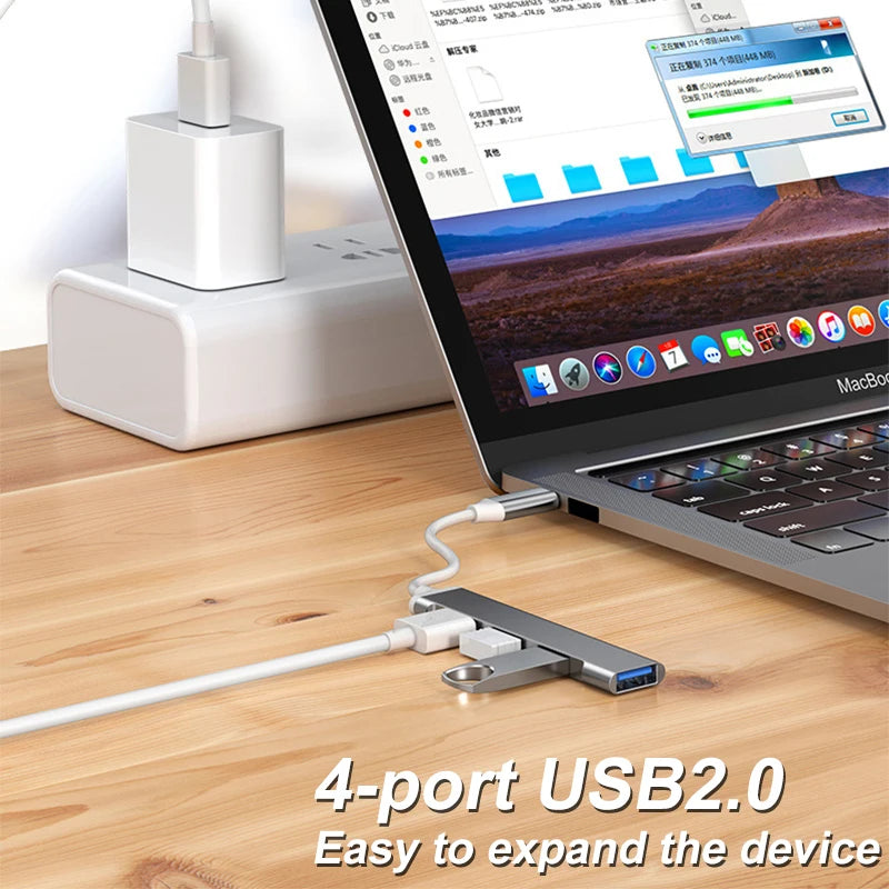 Aubess – Hub USB 3.0 de 4 Portas com Divisor Type-C para PC e Acessórios de Computador - HP OnlineShop