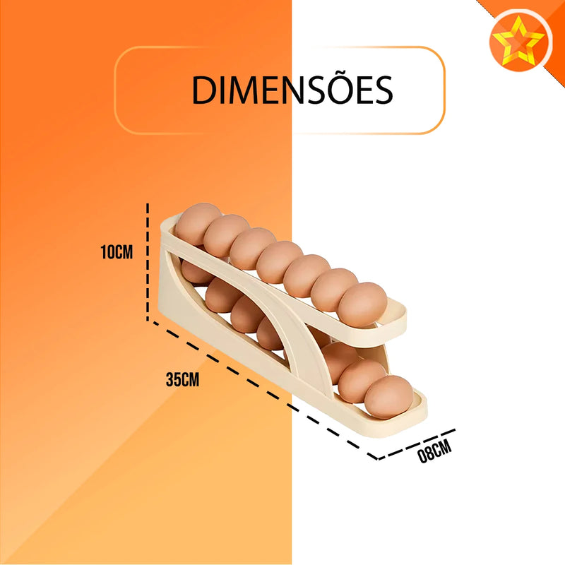 EggKeeper – Dispenser de Ovos com Organizador Deslizante para Até 14 Unidades