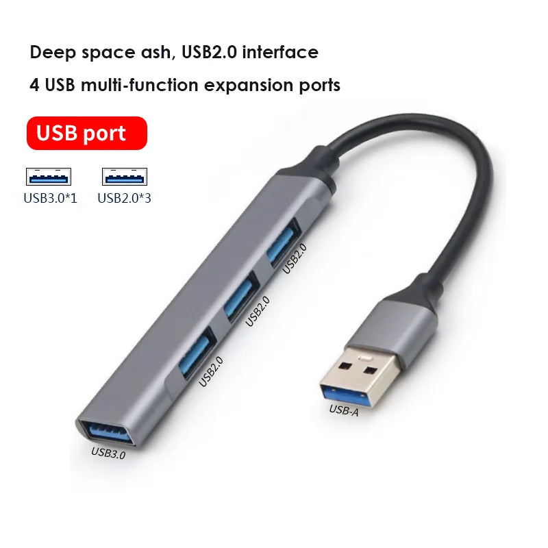 Aubess – Hub USB 3.0 de 4 Portas com Divisor Type-C para PC e Acessórios de Computador - HP OnlineShop