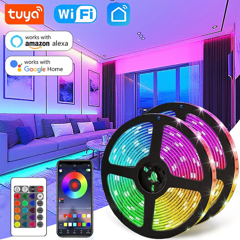 Fita LED WiFi Inteligente RGB 5050 – Ilumine seu Ambiente com Tecnologia Avançada