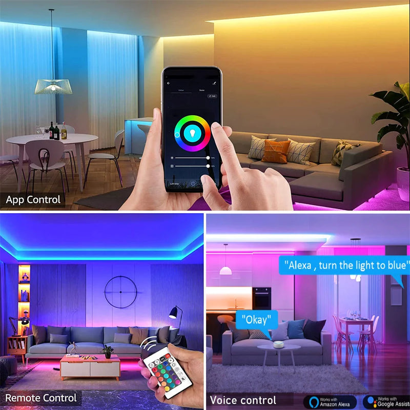 Fita LED WiFi Inteligente RGB 5050 – Ilumine seu Ambiente com Tecnologia Avançada