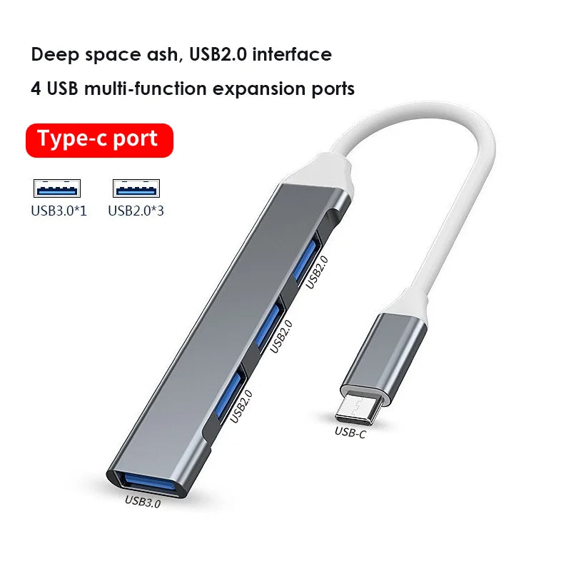 Aubess – Hub USB 3.0 de 4 Portas com Divisor Type-C para PC e Acessórios de Computador - HP OnlineShop